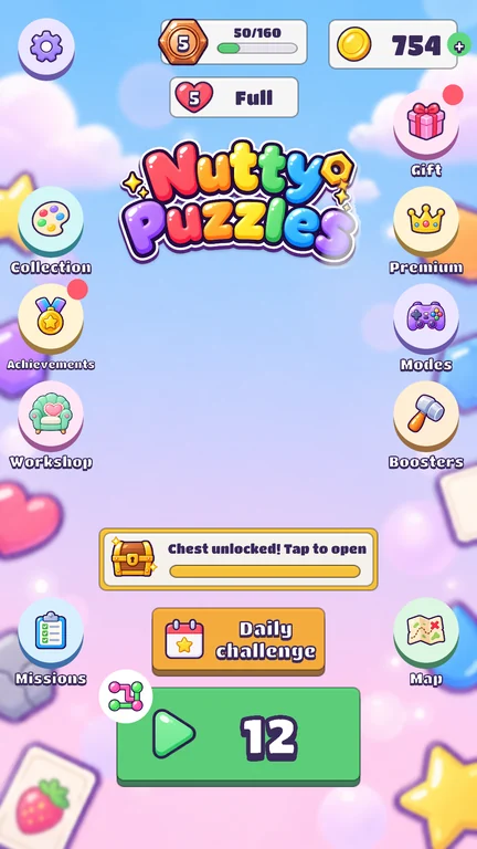 Game screen: Home screen