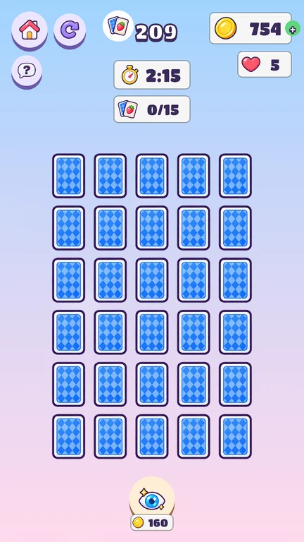 Game screen: Memory