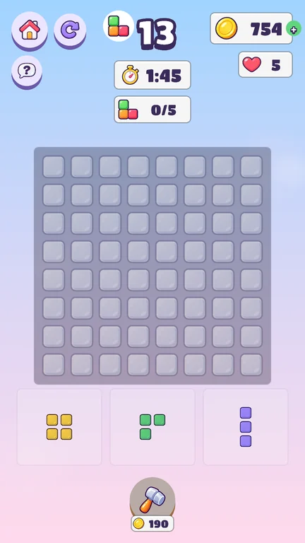 Pantalla del juego: Rompecabezas de bloques
