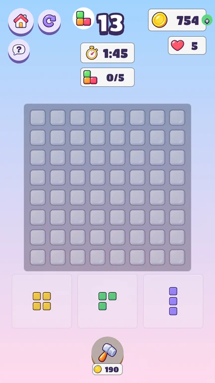 Écran du jeu: Puzzle de blocs
