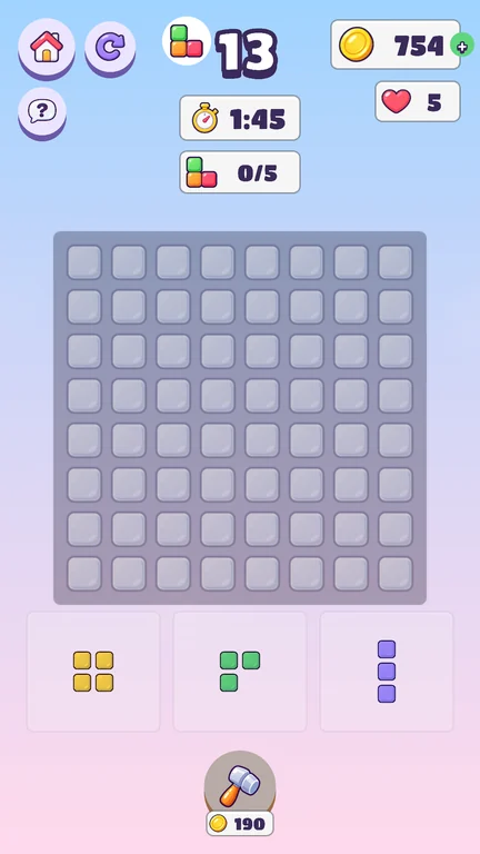 Layar game: Teka-teki balok