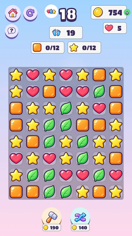 Tela do jogo: Combine 3